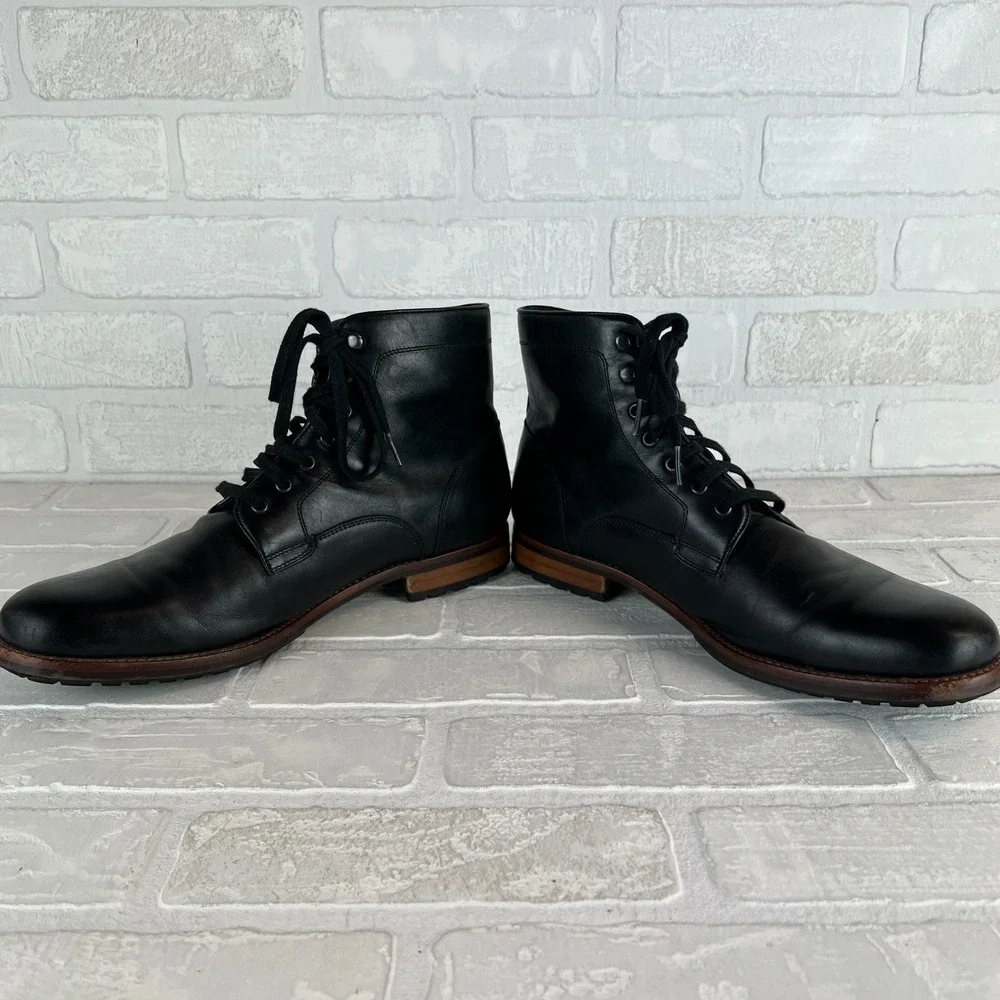 Warfield & Grand Chukka Boots Mens 9.5 Black Leather Lace Up Park Classic Preppy